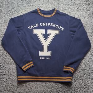 Yale University Bulldogs Sweatshirt Adult Small Blue Crew Neck Graphic College